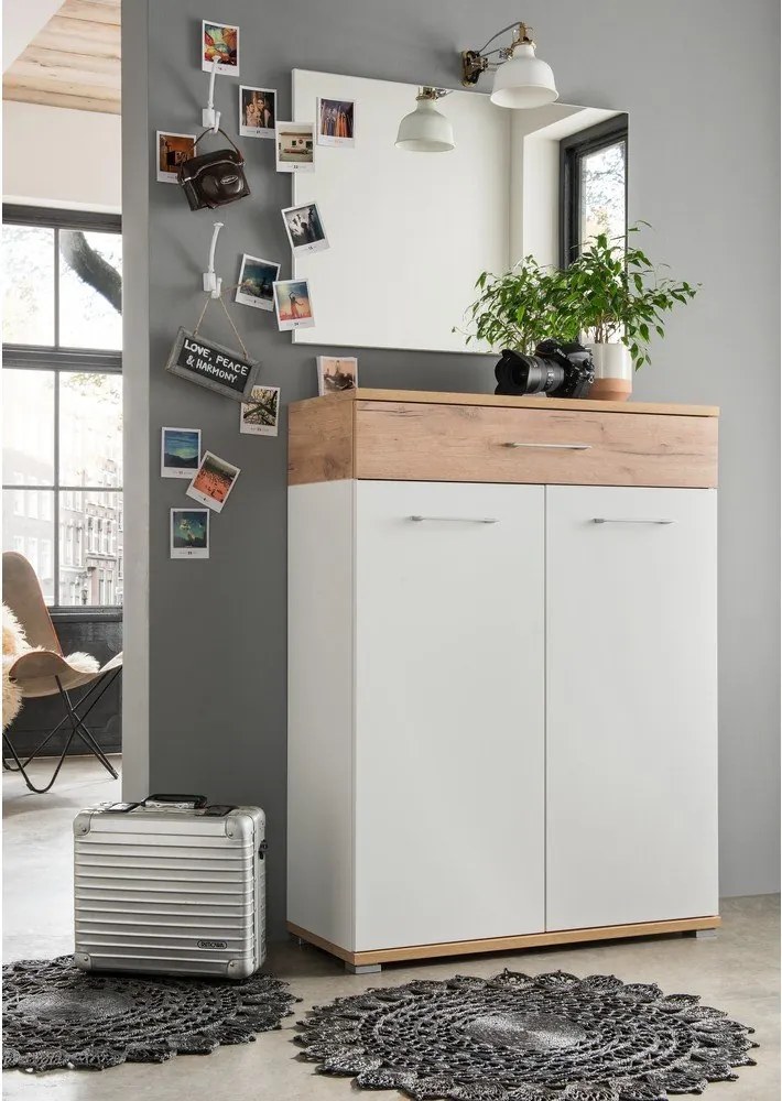 Scarpiera bianca naturale con cassetti in rovere Topix - Germania