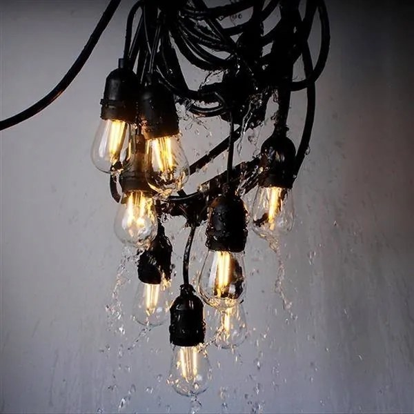 Catena luminosa LED da esterno 20xE27/1W/230V 11,44 m IP44 nera