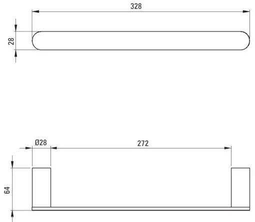 Deante ADR_0611 - Portasciugamani da parete ROUND 32,8 cm, cromo lucido