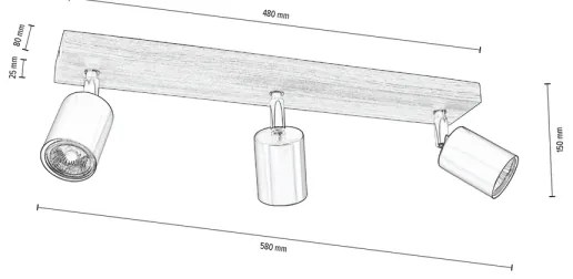 Spot-Light DO2910356 - Plafoniera MANARA 3xGU10/5W/230V pino