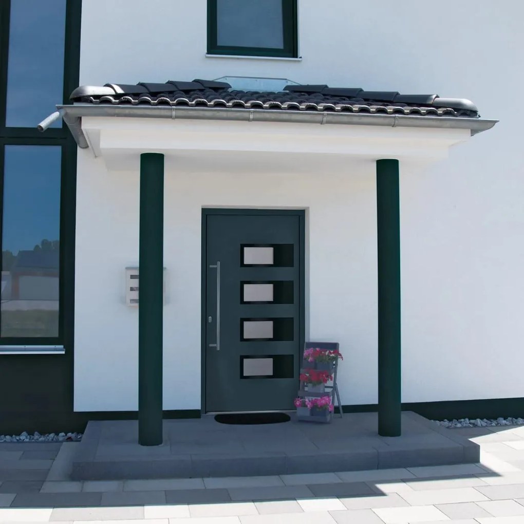 Porta Ingresso Antracite 100x210 Cm İn Alluminio E Pvc /