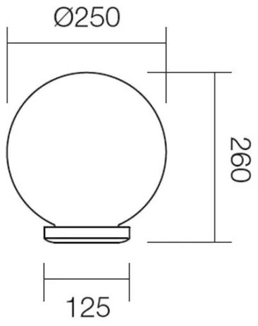 Redo 9770 - Paralume ricambio SFERA Ø 25 cm IP44 marrone