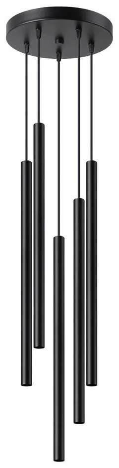 Lampadario nero in metallo ø 25 cm Fideus – Sollux