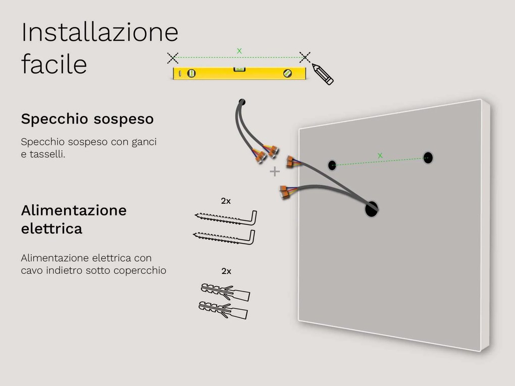 SMART specchio con luminazione M1 premium + Samsung SmartPanel