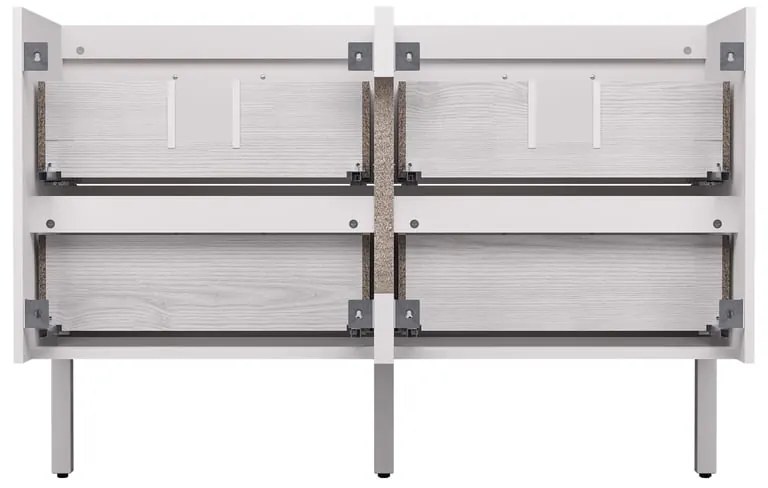 Mobile da bagno a terra sotto lavabo L 60 x H 57 x P 48.1 cm bianco verniciato opaco, 2 cassetti SENSEA Charm