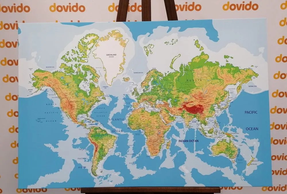 Stampa su tela – Mappa del mondo classica