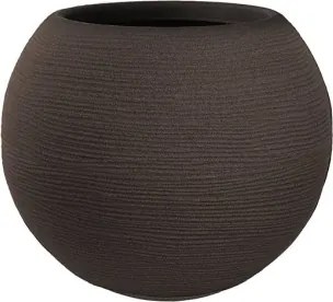 Vaso in resina da esterno interno tondo a sfera d.40x33h Botticelli Marrone