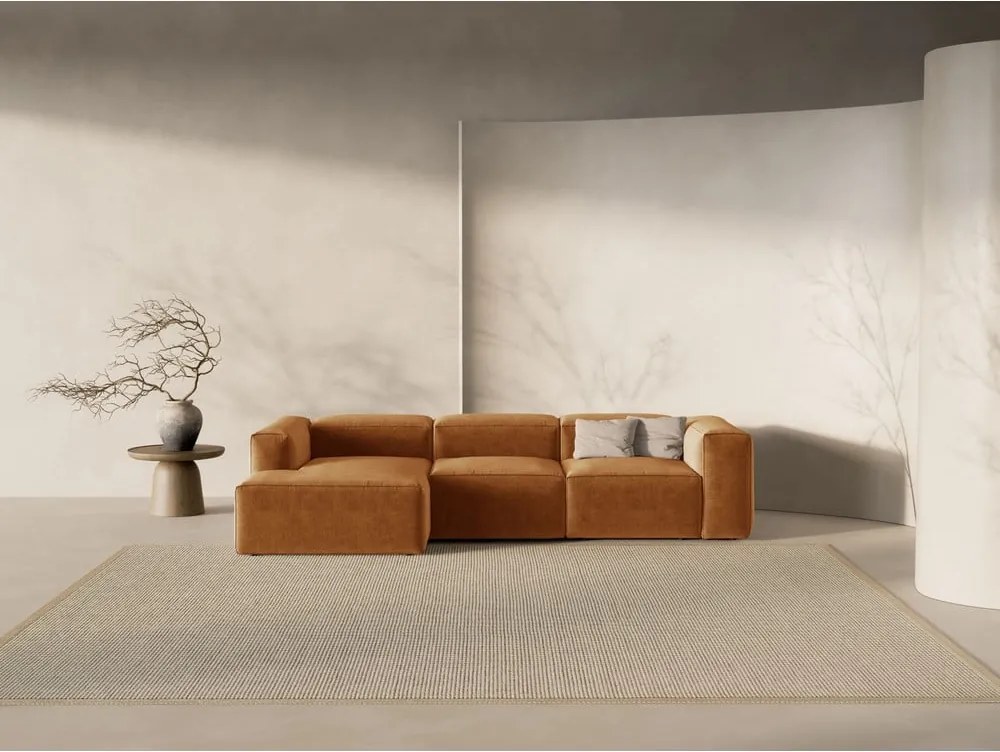 Divano angolare color mattone (con penisola a sinistra/con chaise lounge) Bergamo – Cosmopolitan Design