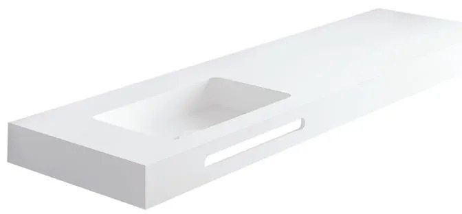Lavabo sospeso rettangolare Zen H 10 x P 46 cm in acrilico bianco