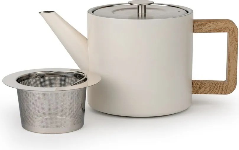 Teiera avorio in acciaio inox con filtro 1,1 l Duet Narvik – Bredemeijer