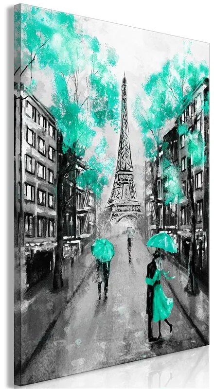 Quadro Paris RendezVous (1 Part) Vertical Green  Colore Grigio, Dimensioni e Misure 80x120