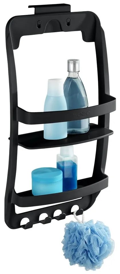 Mensola da bagno da appendere/senza foratura nera in plastica Universal – Wenko