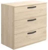 Cassettiera Dlovato, Settimanale per camera da letto, Com con 3 cassetti, 70x45h72 cm, Rovere