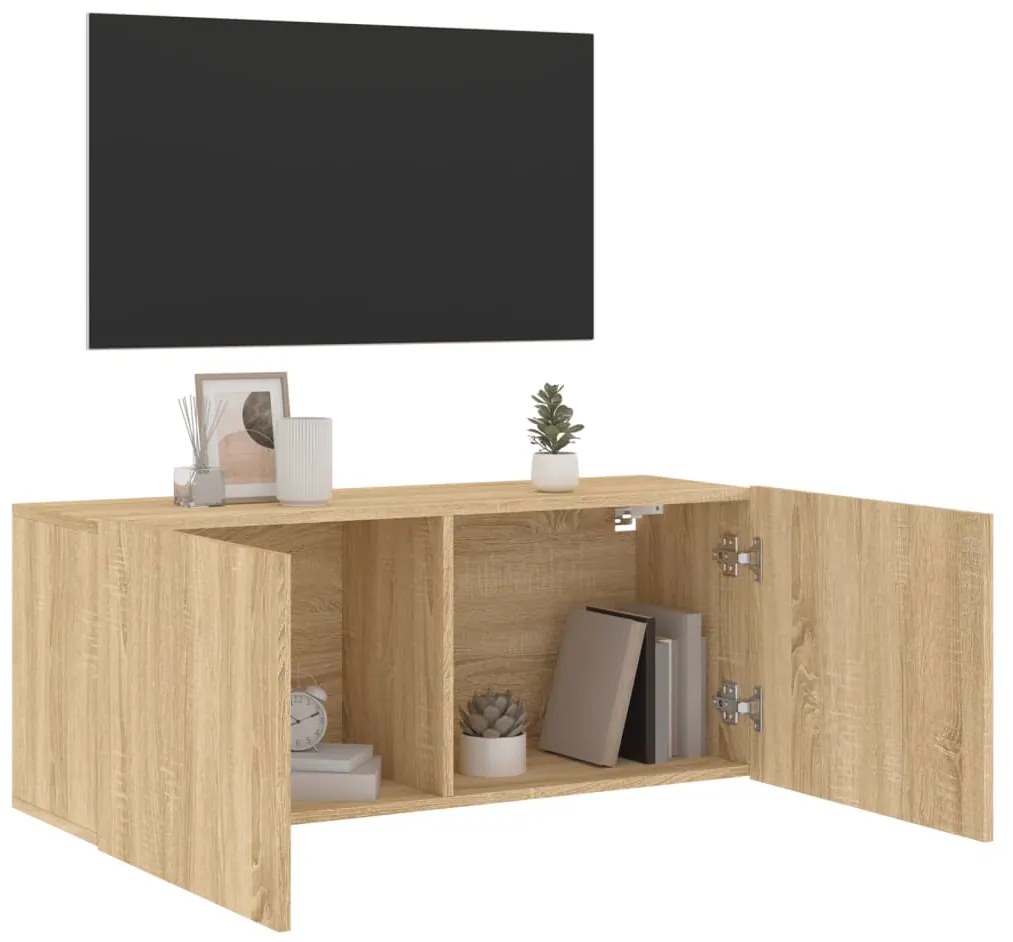 Mobile tv a parete rovere sonoma 100x30x41 cm