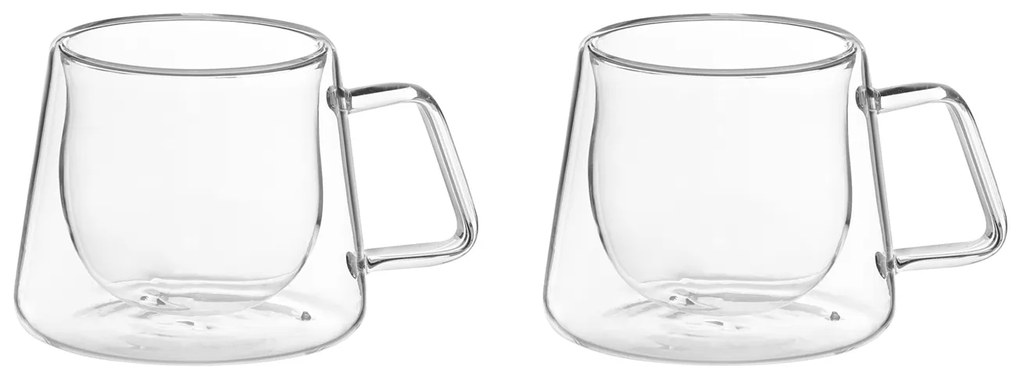 Set tazzine tè trasparenti in vetro borosilicato, da 200 ml