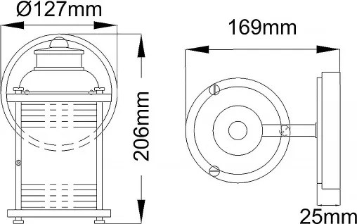 Quintiesse QN-ASHLANDBAY1-NBR-BATH-Applique da parete per esterni ASHLAND BAY 1xE27/60W/230V IP44