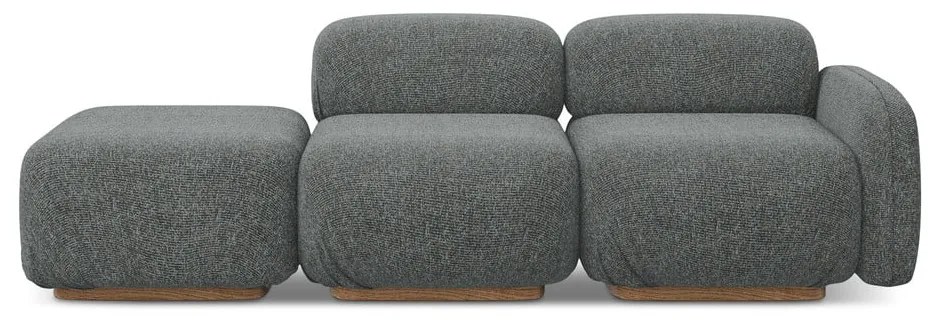 Chaise lounge componibile grigia (con penisola a destra) Ailani – Makamii