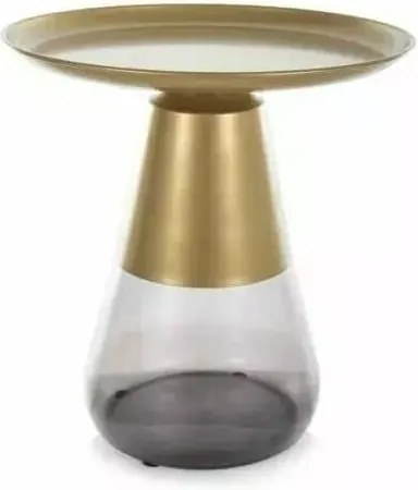 Tavolino da caffè Tiffany A in oro/nero opaco - ø50/h52 cm