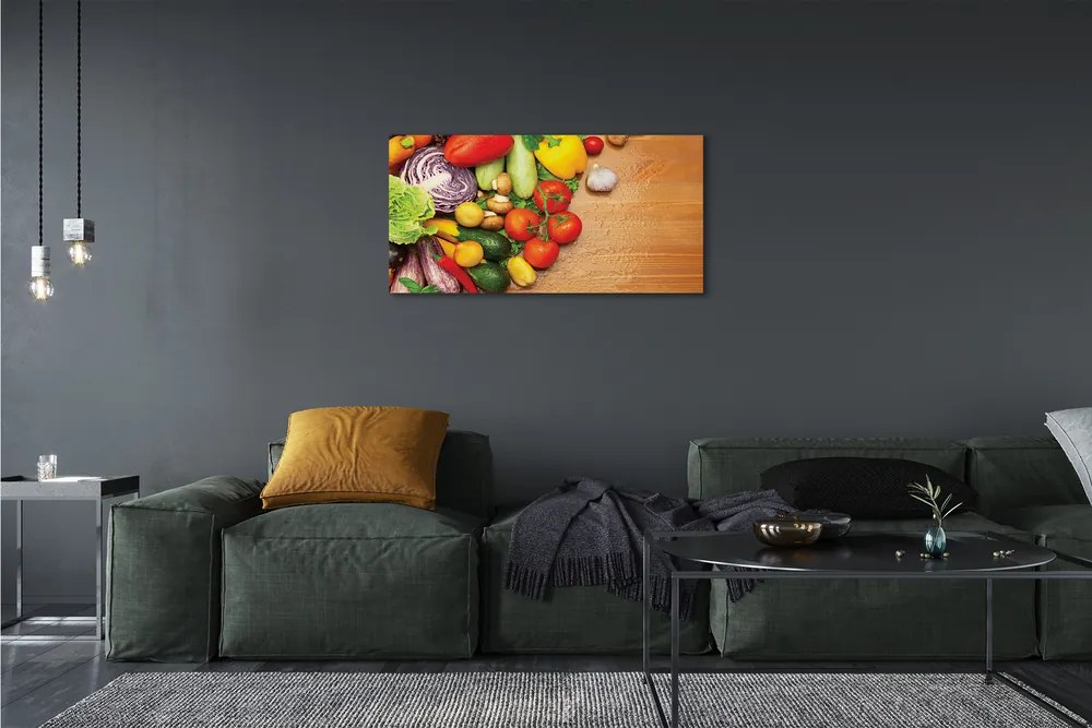 Quadro su tela Funghi di zucchine di aglio 100x50 cm