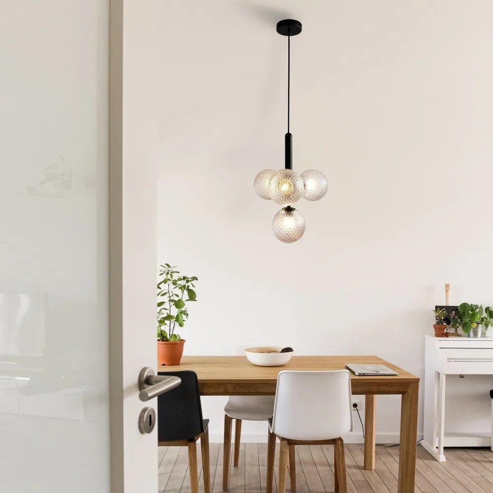 Apparecchio a sospensione nero, altezza 120 cm Musa - SULION