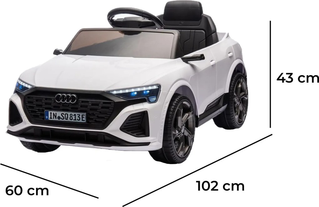 Macchina Elettrica per Bambini 12V Licenza Ufficiale Audi SQ8 E-Tron con Telecomando e Sedile Pelle Bianco...