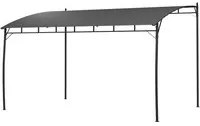 Pergola Gazebo con 3 Fori di Drenaggio 400x296x200/262 cm in Metallo e Poliestere Grigio Scuro