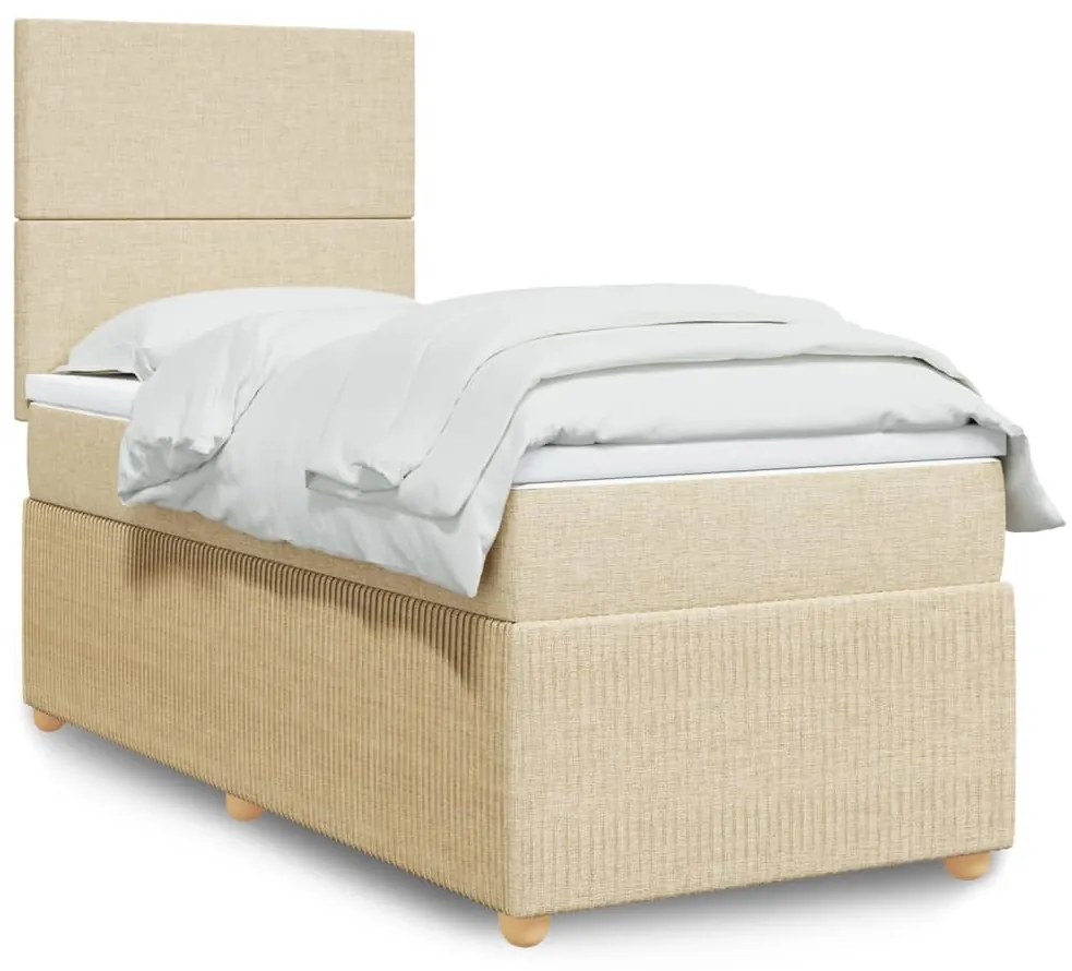 Giroletto A Molle Con Materasso Crema 90x190 Cm İn Tessuto /