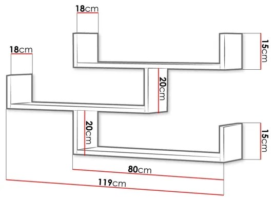 Mensola TRIO 55x119 cm beige