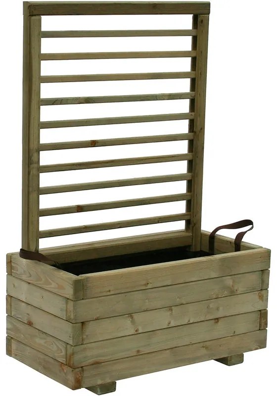 Fioriera con grigliato CAJOU MOERNE con grigliato FOREST STYLE in legno marrone H 120 x L 80 x P 40 cm