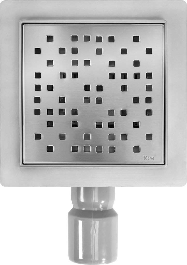 Scarico lineare REA DOTS 150x150 Nickel Brush