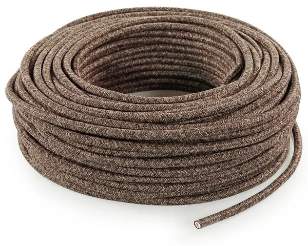 Cavo tessile 2 x 0.75 mm² L 50 m MERLOTTI canvas marrone matassa