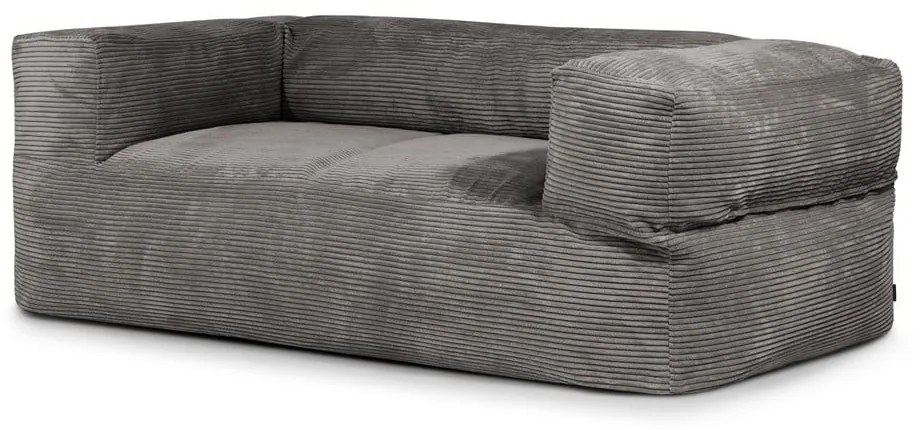 Puof a sacco grigio scuro con rivestimento in velluto a coste Sofa MooG – SLOWDOWN