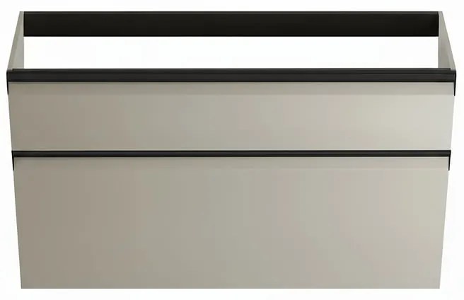 Mobile da bagno sospeso sotto lavabo Fusion L 99.5 x H 60 x P 45.5 cm beige opaco, 2 cassetti