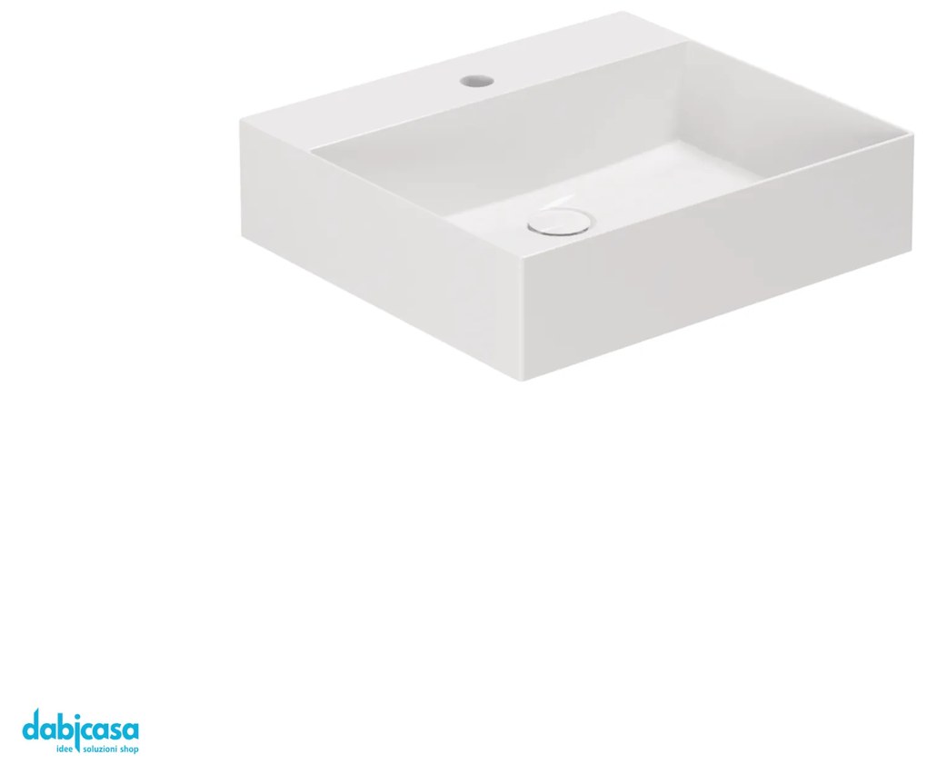 Azzurra Ceramica "Elegance Squared" Lavabo D'Appoggio Sospeso/D'Appoggio Con Foro