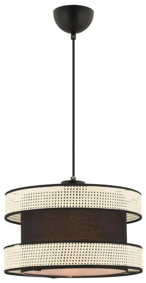 Lampadario a cavo HALO 1xE27/60W/230V nero/crema
