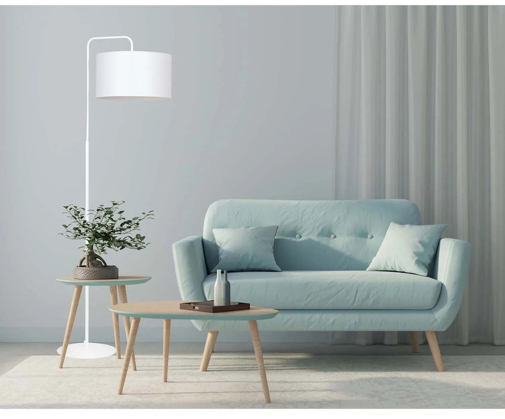 Piantana Contemporaneo Sigfrido Acciaio Bianco 1 Luce E27 Ip20