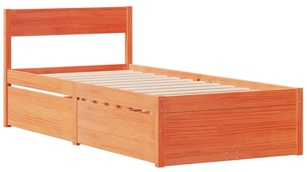 Letto senza materasso marrone cera 90x200 cm legno di pino