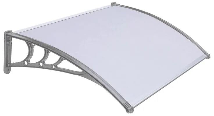 Pensilina in policarbonato grigio L 155 x P 98 cm struttura in pvc