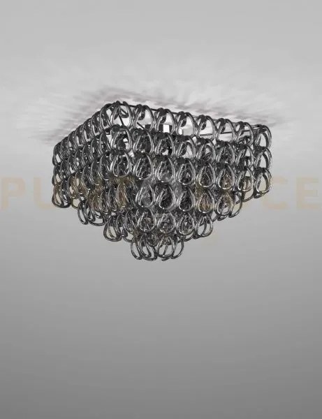 Giogali lampadadario a soffitto 65q cristallo quadrato nickel nero ...