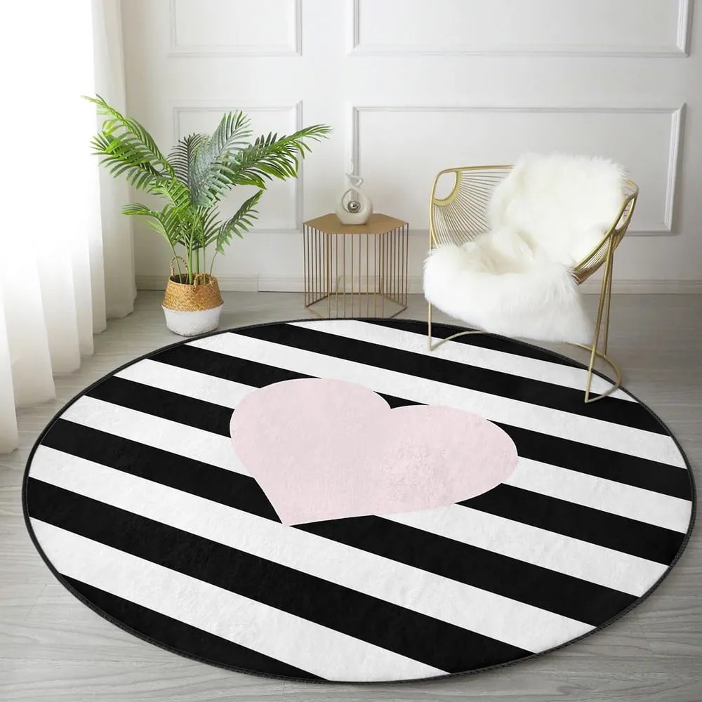 Tappeto per bambini bianco e nero ø 80 cm Comfort - Mila Home