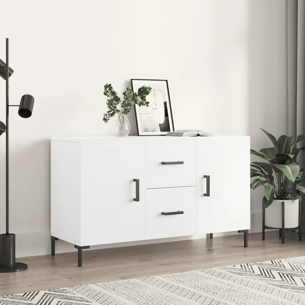 Credenza bianca 100x36x60 cm in legno multistrato