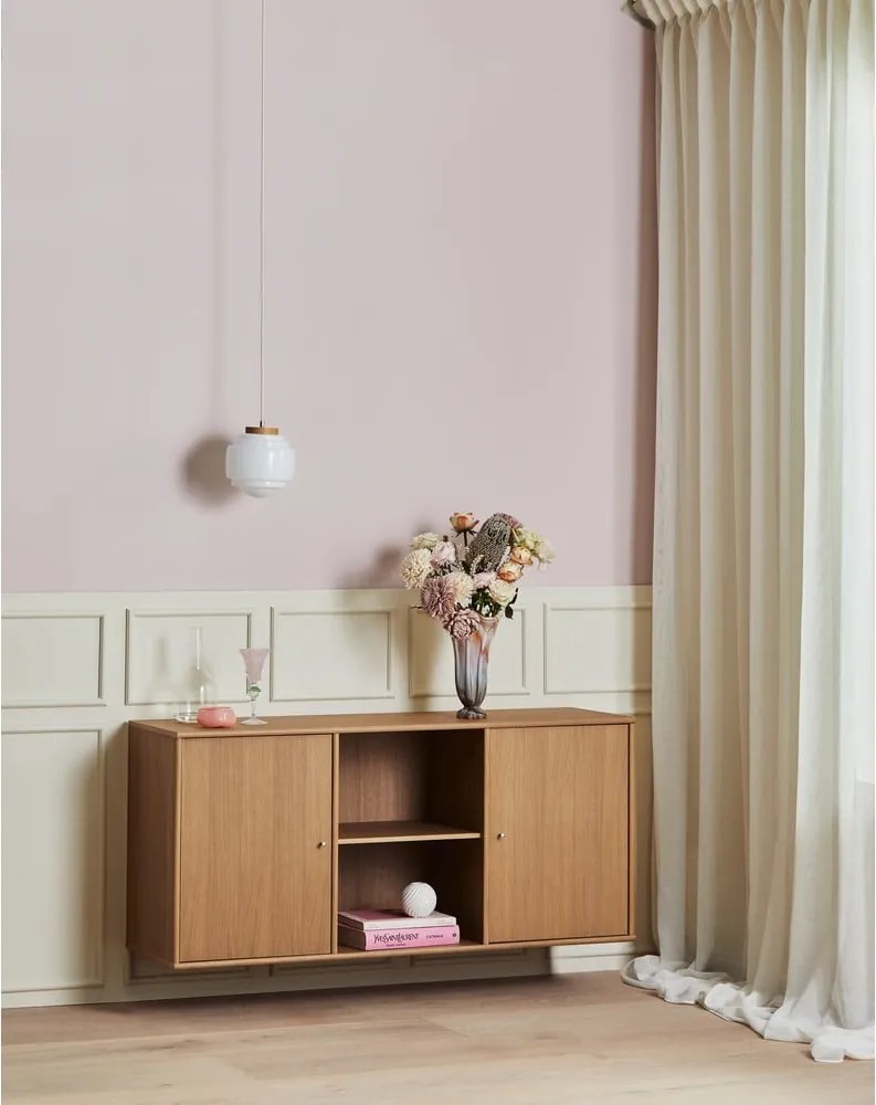 Cassettiera bassa a sospensione in rovere naturale 133x61 cm Mistral - Hammel Furniture