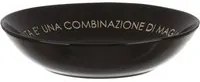 Piatto fondo nero con scritta 20 cm in stoneware