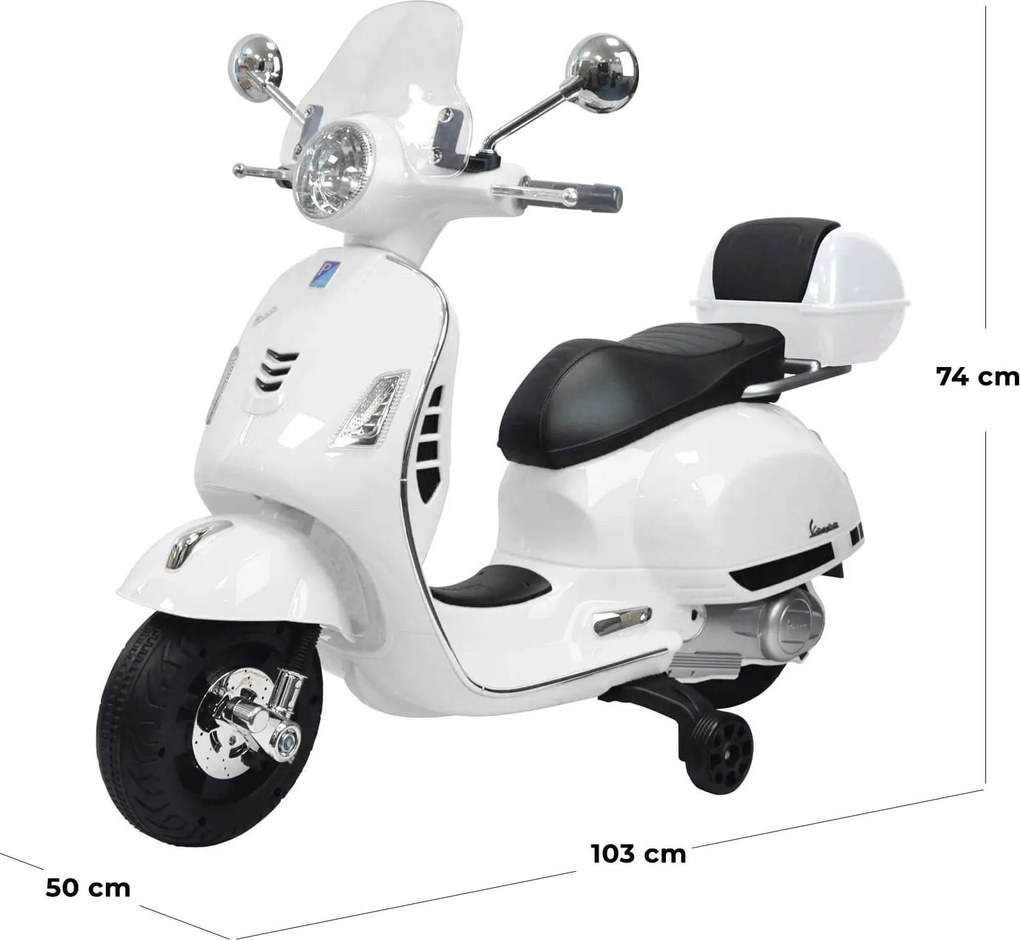 Piaggio Vespa GTS Elettrica 12V con Bauletto per Bambini Bianca...