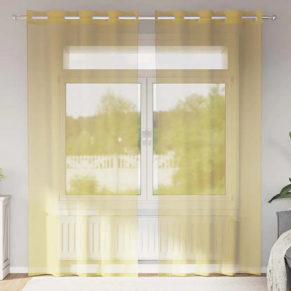 Tende İn Voile Con Occhielli 2 Pz Giallo /