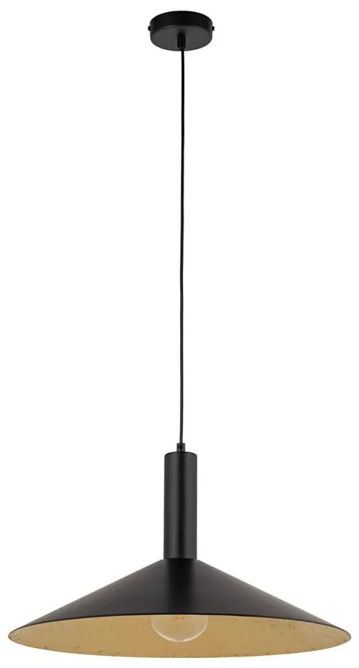 Lampadario a sospensione con filo CAPRI 1xE27/15W/230V diametro 50 cm nero/oro