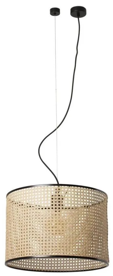 FARO 64314-49 - Lampadario su corda MAMBO 1xE27/15W/230V d. 45 cm rattan/nero