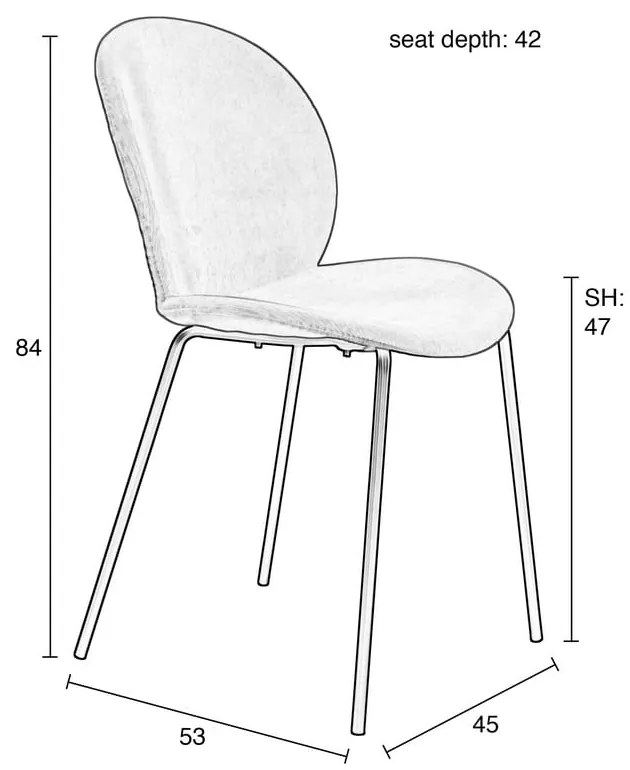 Sedie da pranzo in set di 2 pezzi in color mattone Bonnet - Zuiver