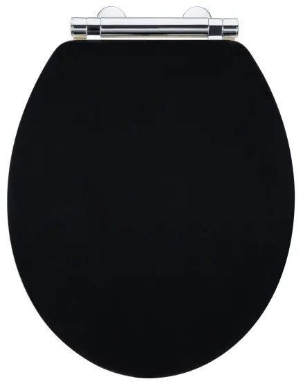 WENKO 25772100 - Sedile WC BAMBUZA 37x44 cm nero/marrone/cromo lucido