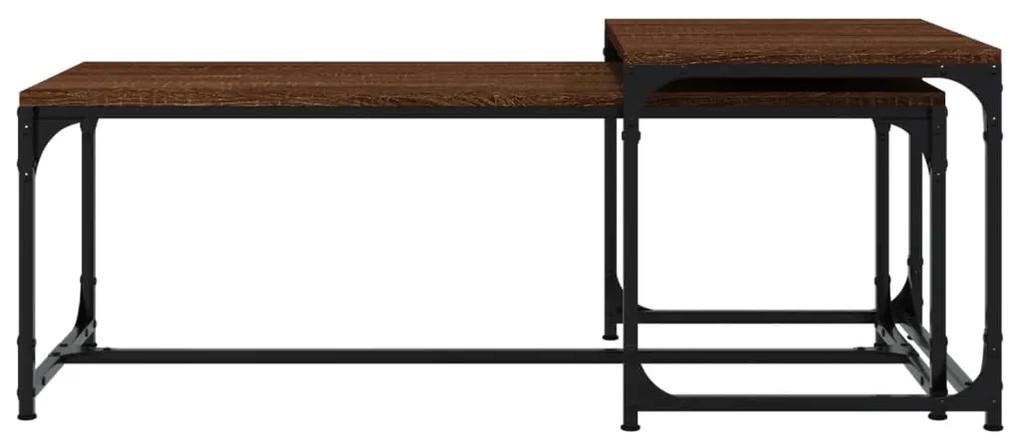 Tavolini da Salotto 2 pz Rovere Marrone in Legno Multistrato